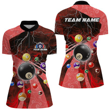 Load image into Gallery viewer, 3D Billiard Balls Pool Shirts For Women Customized Lightning Billiard Jerseys Shorts Sleeve |Red TDM2328