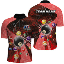 Load image into Gallery viewer, 3D Billiard Balls Pool Shirts For Men Customized Lightning Billiard Jerseys Shorts Sleeve |Red TDM2328