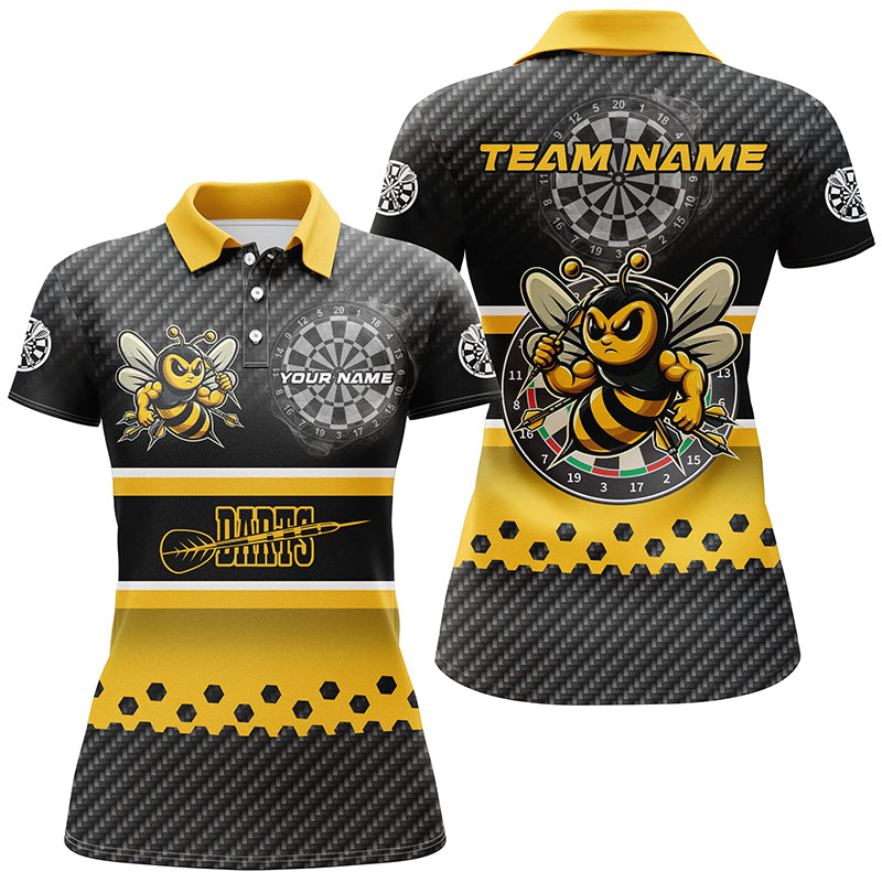 Yellow Black Darts Bee Custom Name Darts Shirts For Women, Funny Darts Apparel, Best Darts Gifts TDM2331