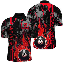 Load image into Gallery viewer, Personalized Flame 8 Ball Billiard Shirts For Men Best Billiard Team Shirts, Pool Jerseys | Red TDM2563