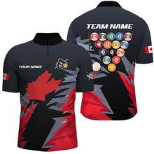 Load image into Gallery viewer, Personalized Canadian Leaf Patriotic Billiard Shirts For Men, Team Canada Billiard Jerseys TDM2571