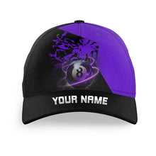 Load image into Gallery viewer, Personalized 8 Ball Pool Purple Billiard Hats, 3D Printed Billiard Baseball Cap For Pool Player TDM2816