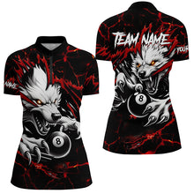 Load image into Gallery viewer, Personalized Thunder Lightning Wolf Billiard Shirts For Women Custom Billiard League Jerseys |Red TDM2824