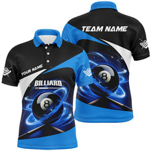 Load image into Gallery viewer, Blue 8 Ball Pool Swirling Light Billiard Jerseys For Men Custom Billiard League Team Shirts TDM2825