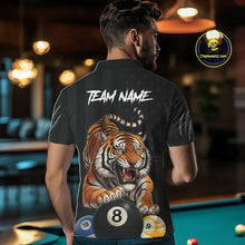 Load image into Gallery viewer, Funny Tiger 8 Ball, 9 Ball &amp; 10 Ball US Flag Billiard Shirt For Men Custom Pool Team Jersey TDM5541