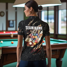 Load image into Gallery viewer, Billiard Ball Retro US Flag Black Grunge Billiard Shirt For Women Custom 8 Ball Pool Billiard Jersey TDM3637