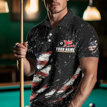 Load image into Gallery viewer, Billiard Balls US Flag Black Grunge Billiard Shirts For Men Custom 8 Ball Pool Billiard Jerseys TDM3638