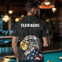 Load image into Gallery viewer, Black Grunge Eagle American Flag Custom 9 Ball Pool Men&#39;s Billiard Shirts, Billiard Team Jerseys TDM3779