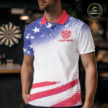 Load image into Gallery viewer, Personalized American Flag Eagle Darts Shirts For Men, Patriotic Darts Jersey Team Polo &amp; 1/4 Zip TDM6406
