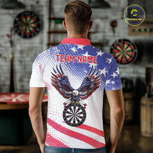 Load image into Gallery viewer, Personalized American Flag Eagle Darts Shirts For Men, Patriotic Darts Jersey Team Polo &amp; 1/4 Zip TDM6406