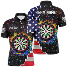 Load image into Gallery viewer, Grunge Colorful Darts Board US Flag Darts Shirts For Men Custom Patriotic Darts Team Jerseys TDM1681