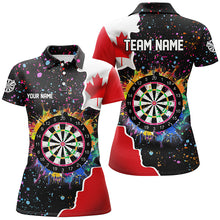 Load image into Gallery viewer, Grunge Colorful Darts Board Canada Flag Darts Shirts For Women Custom Patriotic Darts Team Jerseys TDM1682