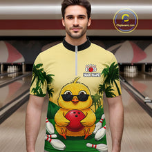Load image into Gallery viewer, Custom Cute Chicken Summer Bowling Shirts For Men, Funny Bowling Team Jersey Polo &amp; 1/4 Zip TDM6591