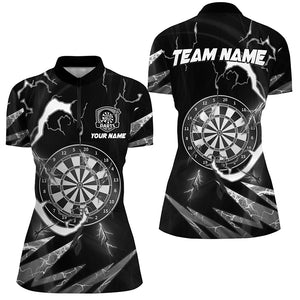 Personalized Thunder Lighting Black Dart Shirts For Women Custom Dart League Outfit Dart Jerseys TDM2831