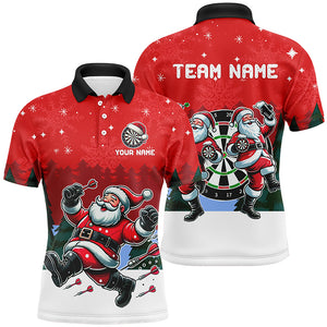 Funny Santa Playing Darts Red Christmas Dart Shirts For Men Custom Christmas Darts Gifts Outfit TDM2834