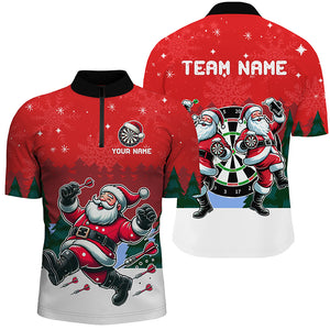 Funny Santa Playing Darts Red Christmas Dart Shirts For Men Custom Christmas Darts Gifts Outfit TDM2834