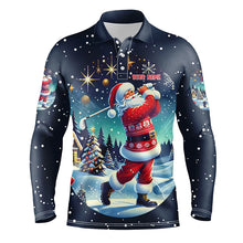 Load image into Gallery viewer, Funny Santa Golfer Christmas Night Men Golf Polo Shirts Custom Golfing Gifts For Christmas TDM3064