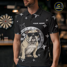 Load image into Gallery viewer, Personalized Funny Bulldog Darts Shirt For Men Custom Star Pattern Dart Jersey Team Polo &amp; 1/4 Zip TDM5554