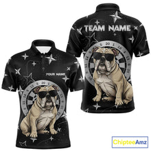 Load image into Gallery viewer, Personalized Funny Bulldog Darts Shirt For Men Custom Star Pattern Dart Jersey Team Polo &amp; 1/4 Zip TDM5554