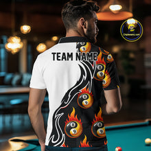 Load image into Gallery viewer, Custom Flame 8 Ball 9 Ball Billiard Shirt For Men, Billiard Pool Team Jersey Polo &amp; 1/4 Zip Shirt TDM6175