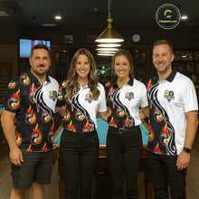 Load image into Gallery viewer, Custom Flame 8 Ball 9 Ball Billiard Shirt For Men, Billiard Pool Team Jersey Polo &amp; 1/4 Zip Shirt TDM6175