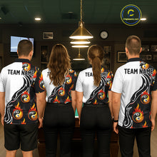 Load image into Gallery viewer, Custom Flame 8 Ball 9 Ball Billiard Shirt For Men, Billiard Pool Team Jersey Polo &amp; 1/4 Zip Shirt TDM6175