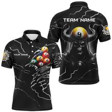 Load image into Gallery viewer, 3D Skull 9 Ball Pool Billiard Balls Sport Jerseys Custom Lightning Black Billiard Shirts For Men TDM2340
