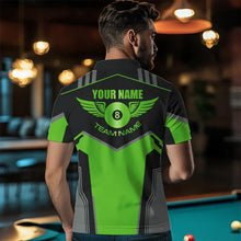 Load image into Gallery viewer, Personalized Billiard 8 Ball Wings Short Sleeve Men&#39;S Shirts, Billiard Jerseys Tournament |Green TDM3489