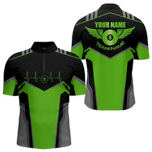 Load image into Gallery viewer, Personalized Billiard 8 Ball Wings Short Sleeve Men&#39;S Shirts, Billiard Jerseys Tournament |Green TDM3489