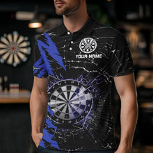 Load image into Gallery viewer, Black And Blue Darts Board Break Glass Custom Dart Shirts For Men, Darts Team Shirts Dart Jerseys TDM3494