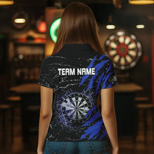 Load image into Gallery viewer, Black And Blue Darts Board Break Glass Custom Dart Shirts For Women, Darts Team Shirts Dart Jerseys TDM3494