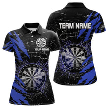 Load image into Gallery viewer, Black And Blue Darts Board Break Glass Custom Dart Shirts For Women, Darts Team Shirts Dart Jerseys TDM3494