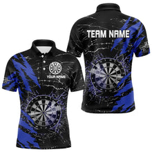 Load image into Gallery viewer, Black And Blue Darts Board Break Glass Custom Dart Shirts For Men, Darts Team Shirts Dart Jerseys TDM3494