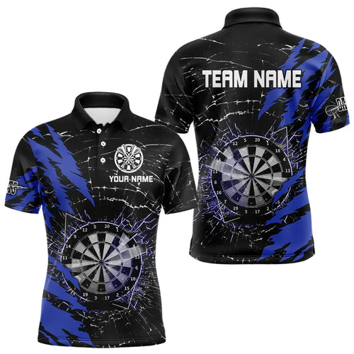 Black And Blue Darts Board Break Glass Custom Dart Shirts For Men, Darts Team Shirts Dart Jerseys TDM3494
