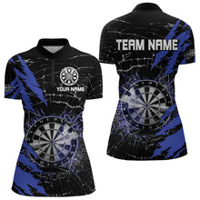 Load image into Gallery viewer, Black And Blue Darts Board Break Glass Custom Dart Shirts For Women, Darts Team Shirts Dart Jerseys TDM3494