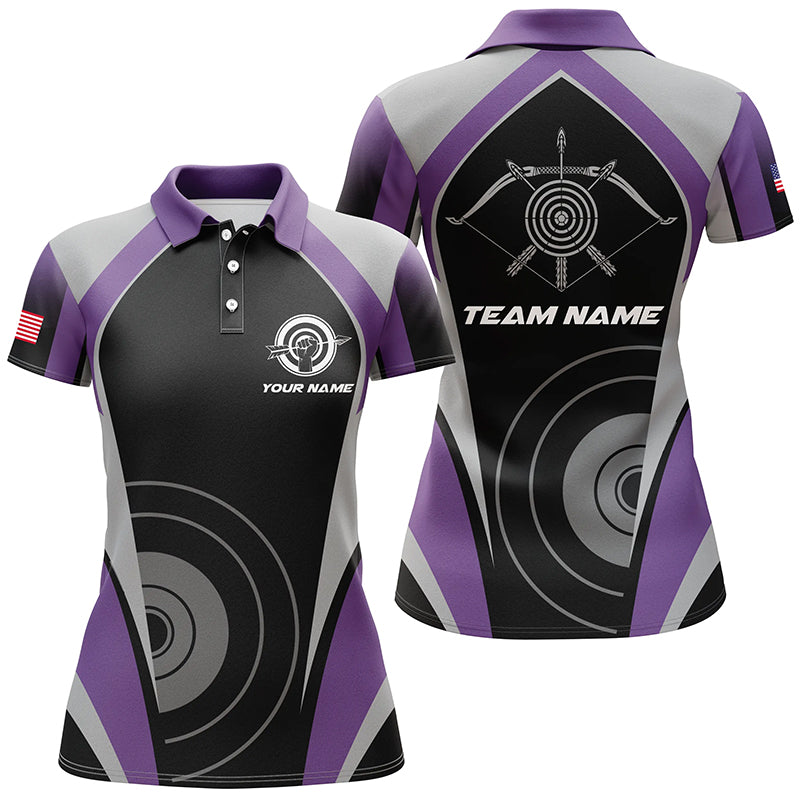 Personalized Purple Archery Jerseys Polo Shirts For Women Best Custom Archery Uniform For Team TDM1323