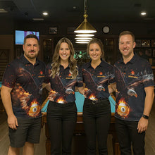 Load image into Gallery viewer, Personalized Fire 9 Ball Eagle Billiard Shirt For Men Custom Pool Team Jersey Polo &amp; 1/4 Zip TDM6408