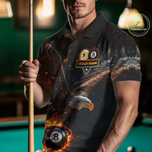 Load image into Gallery viewer, Custom Fire 8 Ball &amp; 9 Ball Pool Eagle Billiard Shirt For Men, Billiard Team Jersey Polo &amp; 1/4 Zip TDM6409