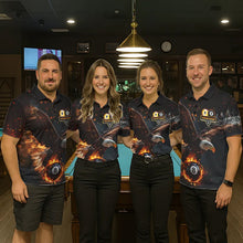 Load image into Gallery viewer, Custom Fire 8 Ball &amp; 9 Ball Pool Eagle Billiard Shirt For Men, Billiard Team Jersey Polo &amp; 1/4 Zip TDM6409