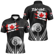 Load image into Gallery viewer, Canadian Flag 8 Ball Pool Custom Black Billiard Jerseys For Men, Patriotic Canada Billiard Shirts TDM1906