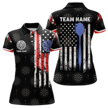 Load image into Gallery viewer, Personalized American Flag Dart Polo &amp; Quarter Zip Shirt For Women Custom Patriotic Dart Jerseys TDM3083