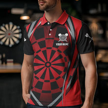 Load image into Gallery viewer, Personalized Black And Red Dartboard Pattern Dart Shirts For Men Custom Dart Jerseys Team Uniform TDM3651