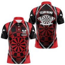 Load image into Gallery viewer, Personalized Black And Red Dartboard Pattern Dart Shirts For Men Custom Dart Jerseys Team Uniform TDM3651