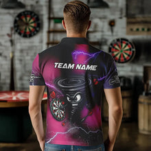 Load image into Gallery viewer, Personalized Pink Thunder Lightning Tornado Custom Funny Dart Shirts For Men, Cool Dart Team Jersey TDM3652