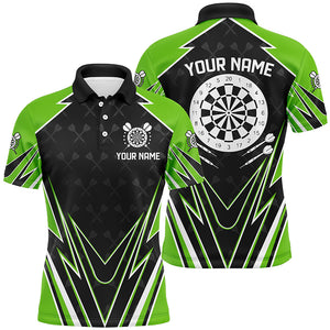 Black And Green Dartboard Men Darts Polo Shirts Customized Name Darts Team Jersey Uniform TDM1337