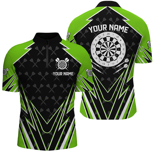 Black And Green Dartboard Men Darts Quarter-Zip Shirt Customized Darts Team Jersey Uniform TDM1337