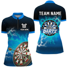 Load image into Gallery viewer, Personalized Blue Dartboard Thunder Lightning 3D Printed Darts Shirts For Women Darts Team Jerseys TDM1916