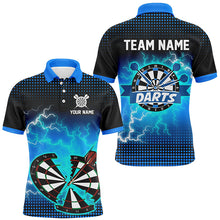 Load image into Gallery viewer, Funny Blue Crack Dartboard Thunder Lightning 3D Printed Custom Men Darts Shirts Darts Team Jerseys TDM1917