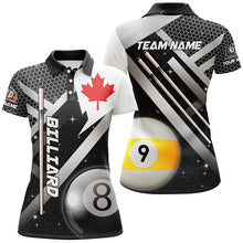 Load image into Gallery viewer, Canada Leaf Black Jerseys Custom Billiard 8 &amp; 9 Ball Pool Shirts For Women Patriotic Billiard Jerseys TDM2362