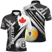 Load image into Gallery viewer, Canada Leaf Black Jerseys Custom Billiard 8 &amp; 9 Ball Pool Shirts For Men Patriotic Billiard Jerseys TDM2362